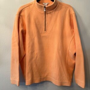Tommy Bahama Orange Quarter Zip Pullover Sweatshirt
